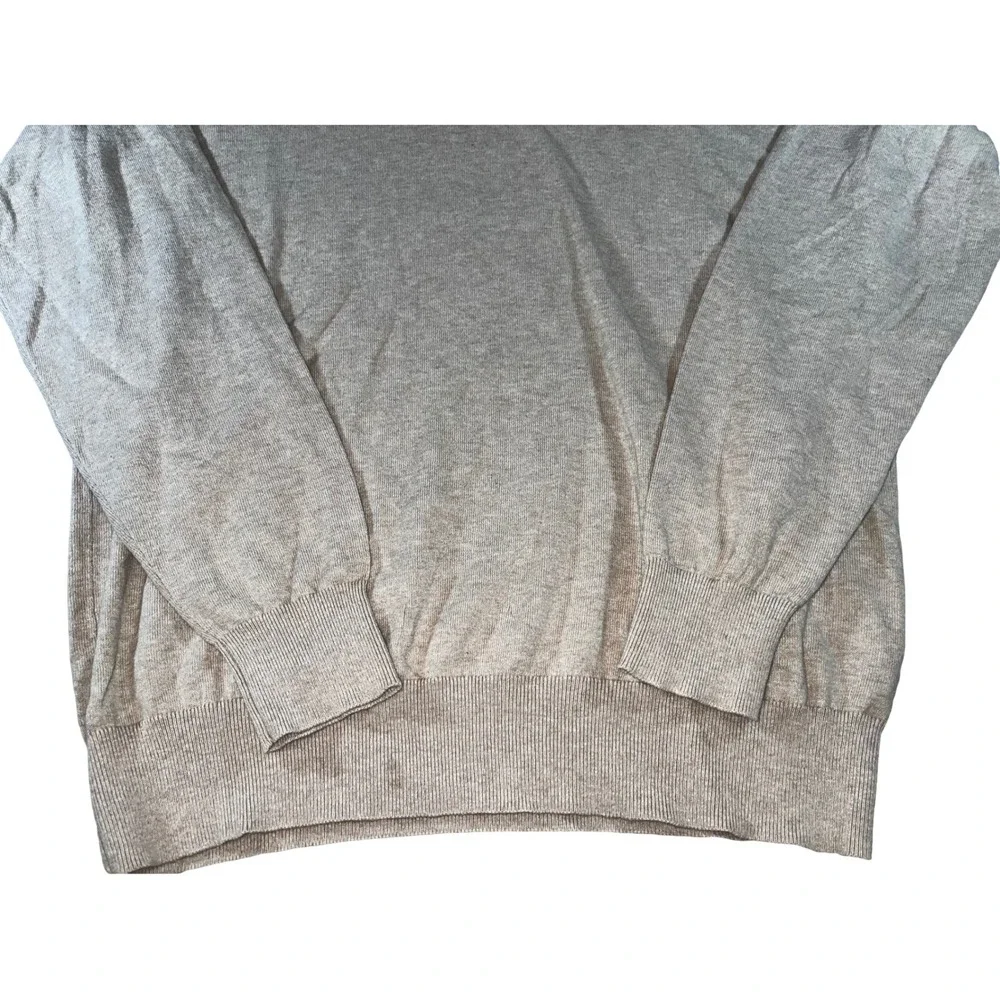 Bexley Mens Quarter Zip Sweater Size‎ Medium Beige Cotton Cashmere Double Fill